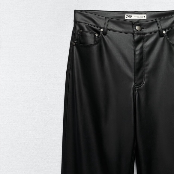 NWT | Zara | Faux Leather 90’s Wide Leg Pant - Picture 17 of 17